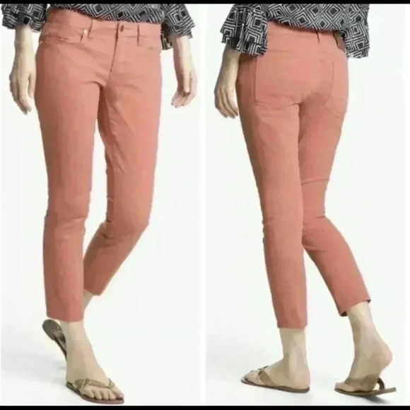 TORY BURCH Alexa Cropped Skinny Coral orange size 24 Stretch - Picture 2 of 15
